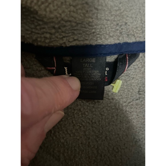 L.L. Bean Trail Fleece Men's Large Tall Tan Full Zip Jacket Outdoor - Picture 7 of 7